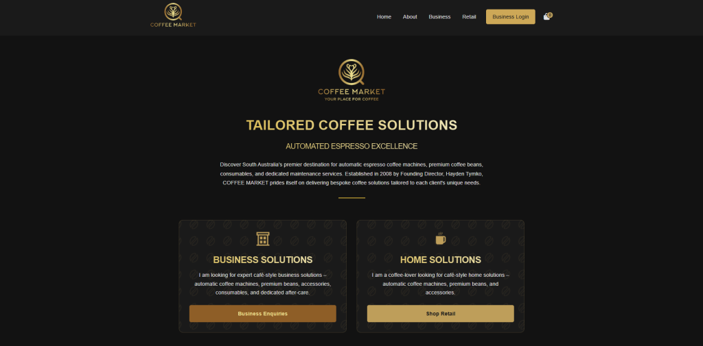 Coffee Market website screenshot
