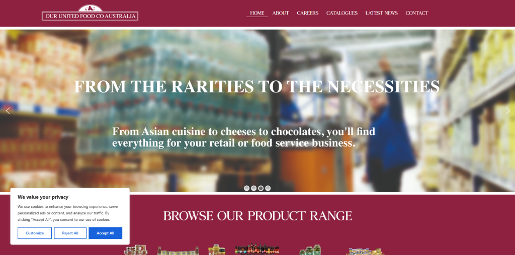 Our United Food Co website screenshot